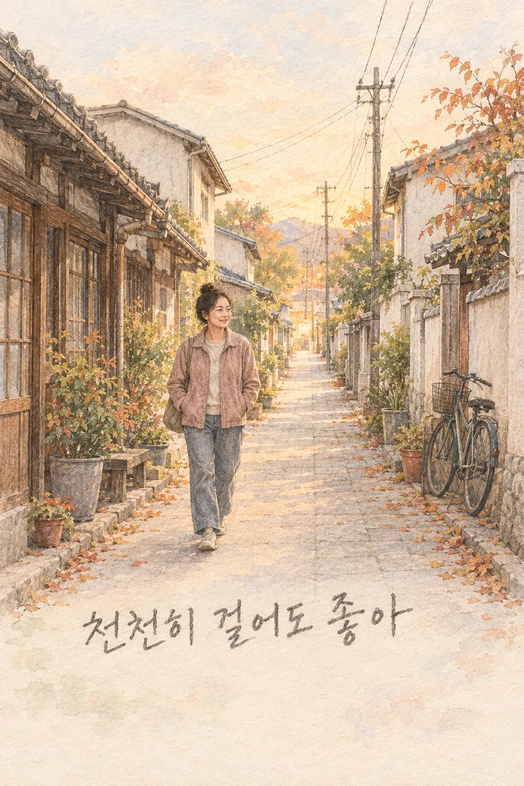My Autumn Lane Watercolor sample