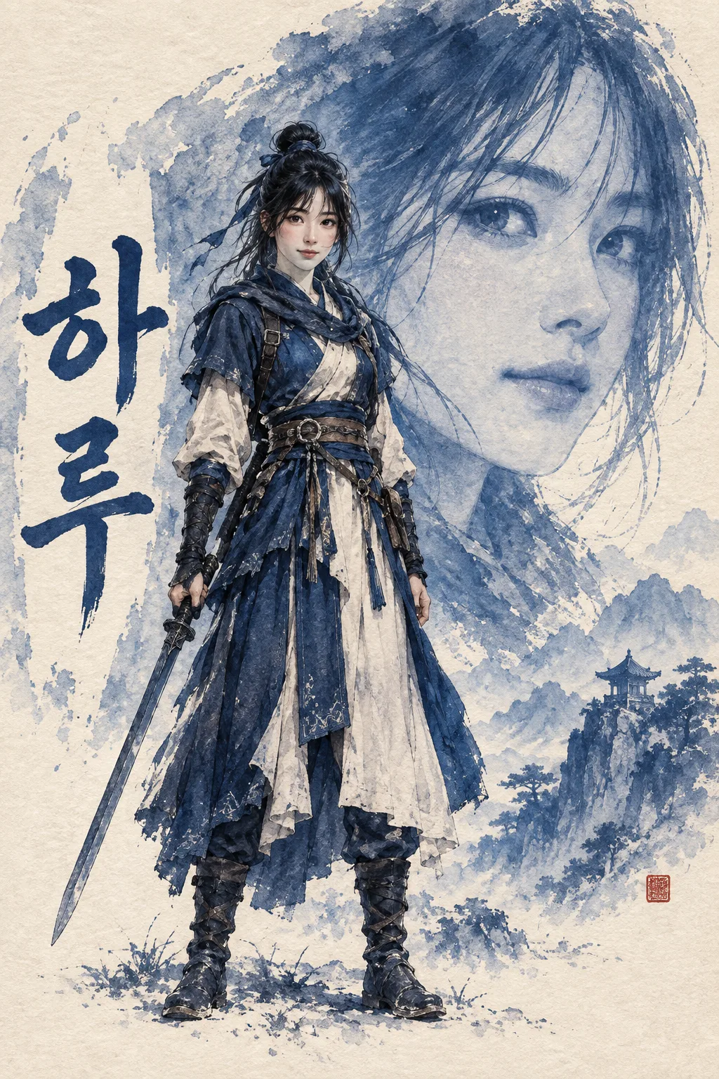 My Blue Ink Warrior Poster sample