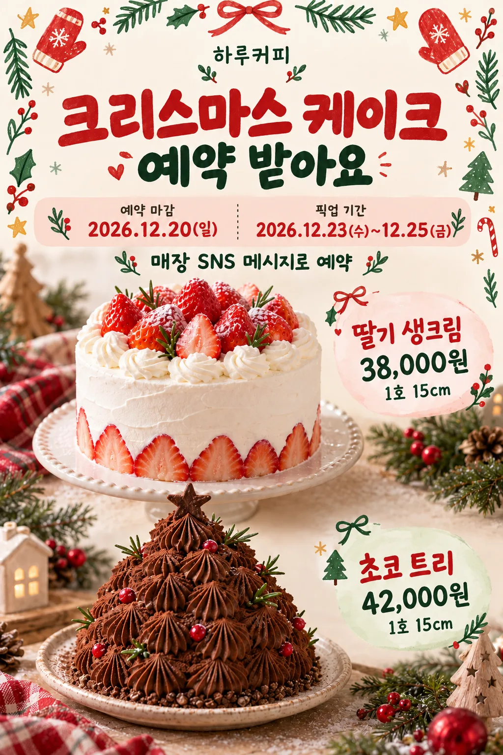 クリスマスケーキ予約ポスター — 作例 3