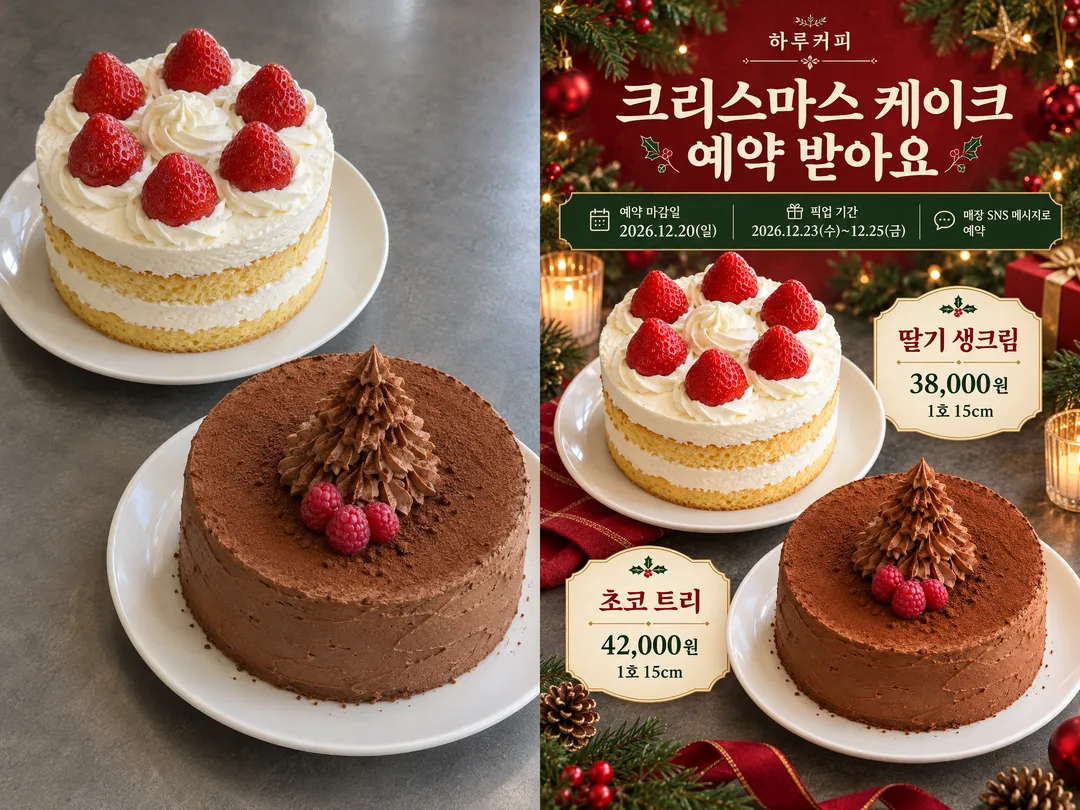 クリスマスケーキ予約ポスター — 作例 1