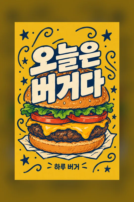 낙서 음식 팝아트