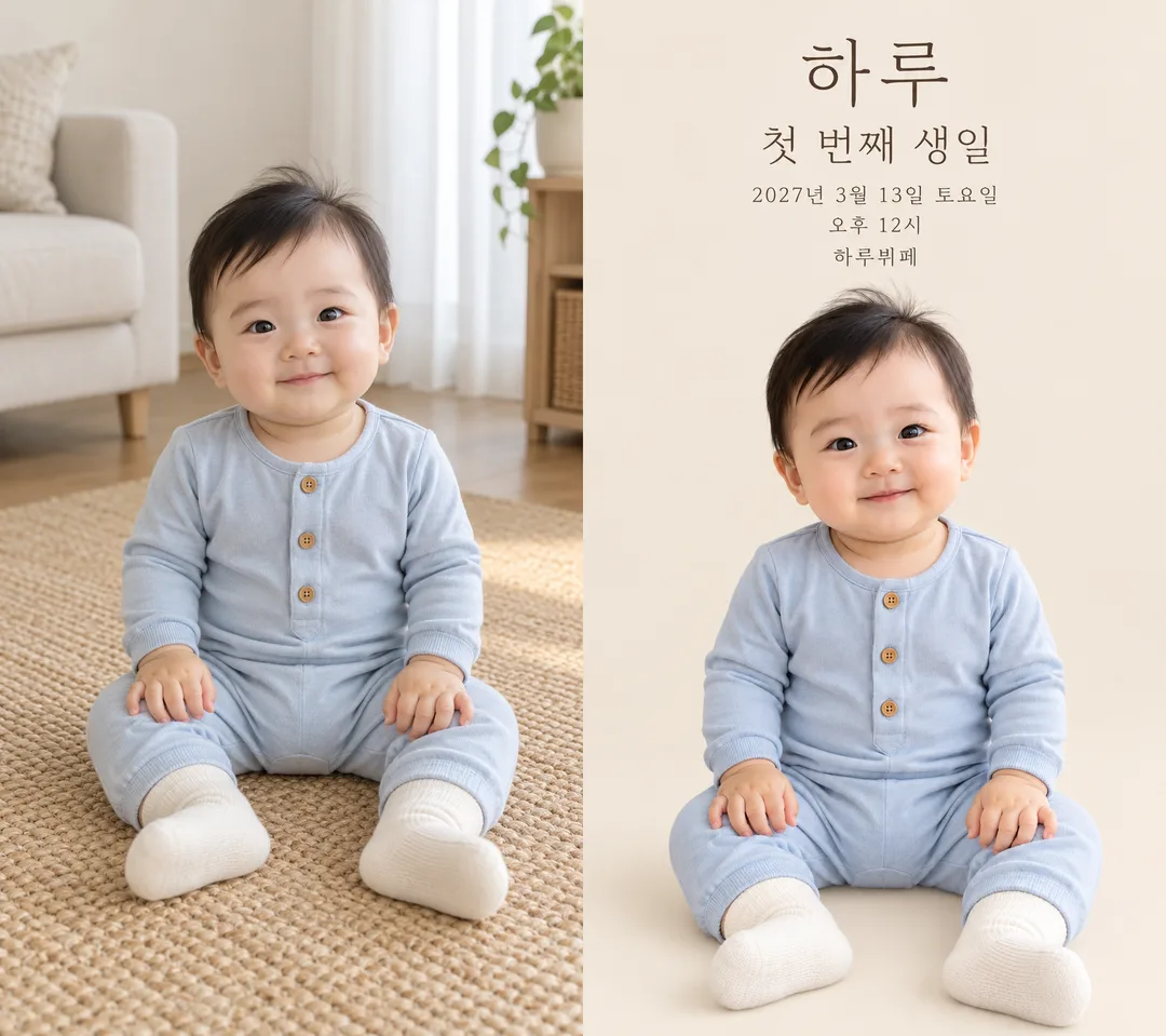 돌잔치 모바일 초대장 — 예시 2