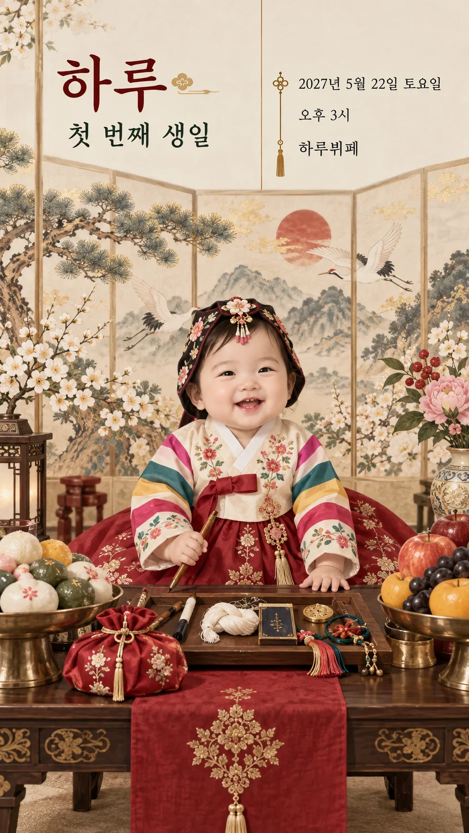 돌잔치 모바일 초대장 — 예시 1