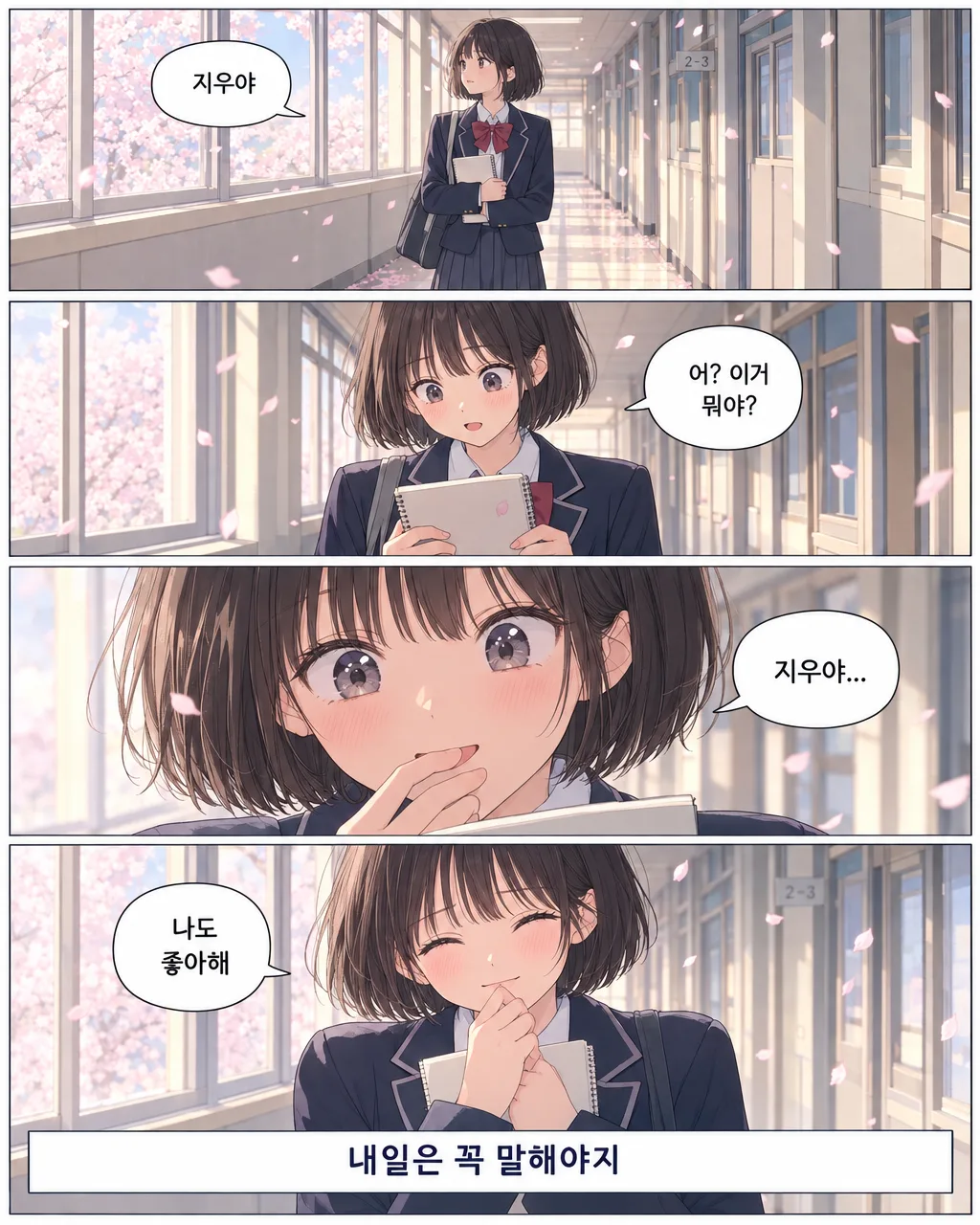 4컷 만화 만들기 — 그림체 · 컷 나누기 고르고 내 이야기 한 줄 샘플