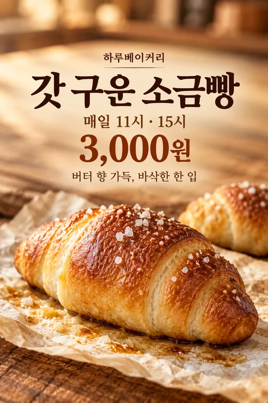 소금빵 출시 포스터