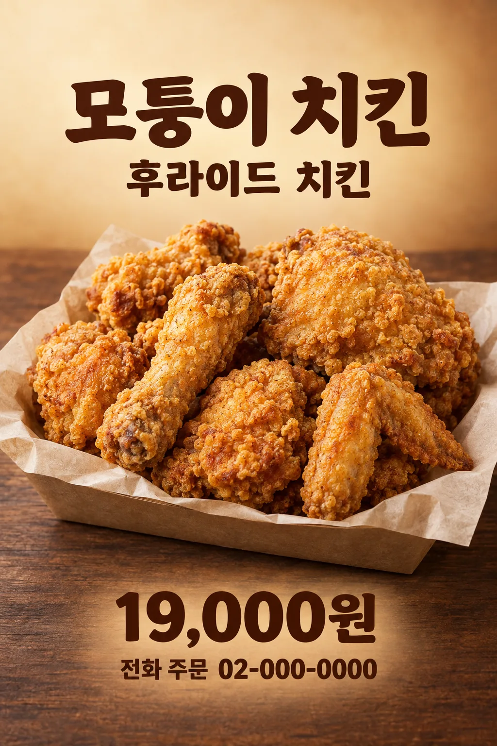 후라이드 치킨 배달 포스터 샘플