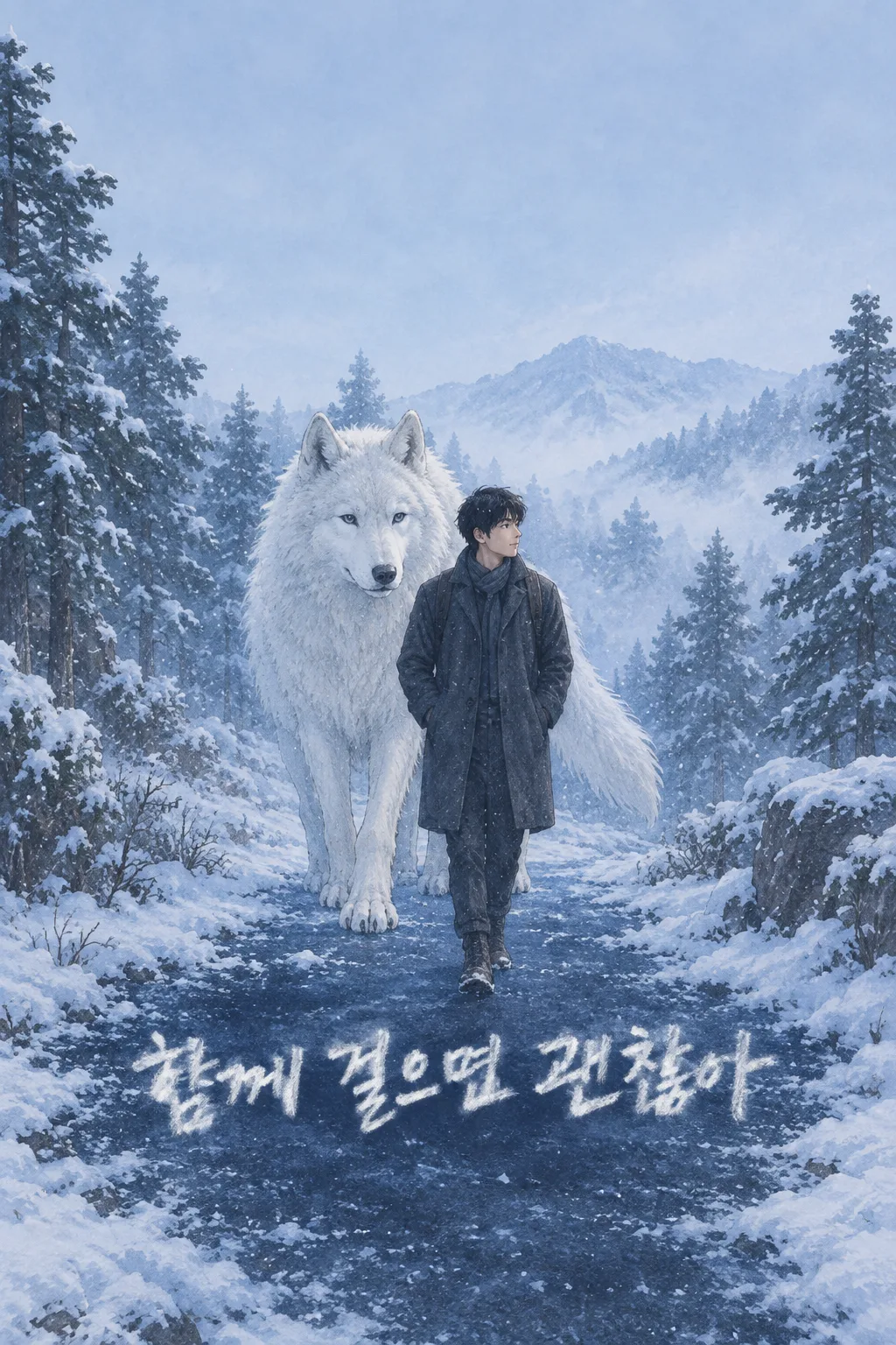 Me and a Guardian Wolf Wallpaper sample