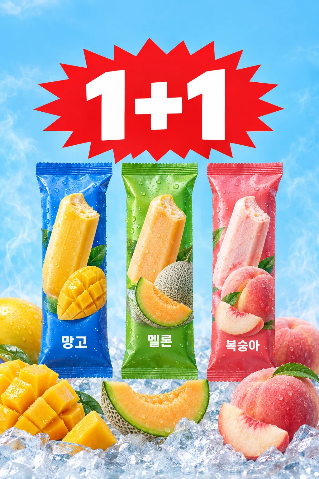아이스크림 과일 디자인 포스터 샘플