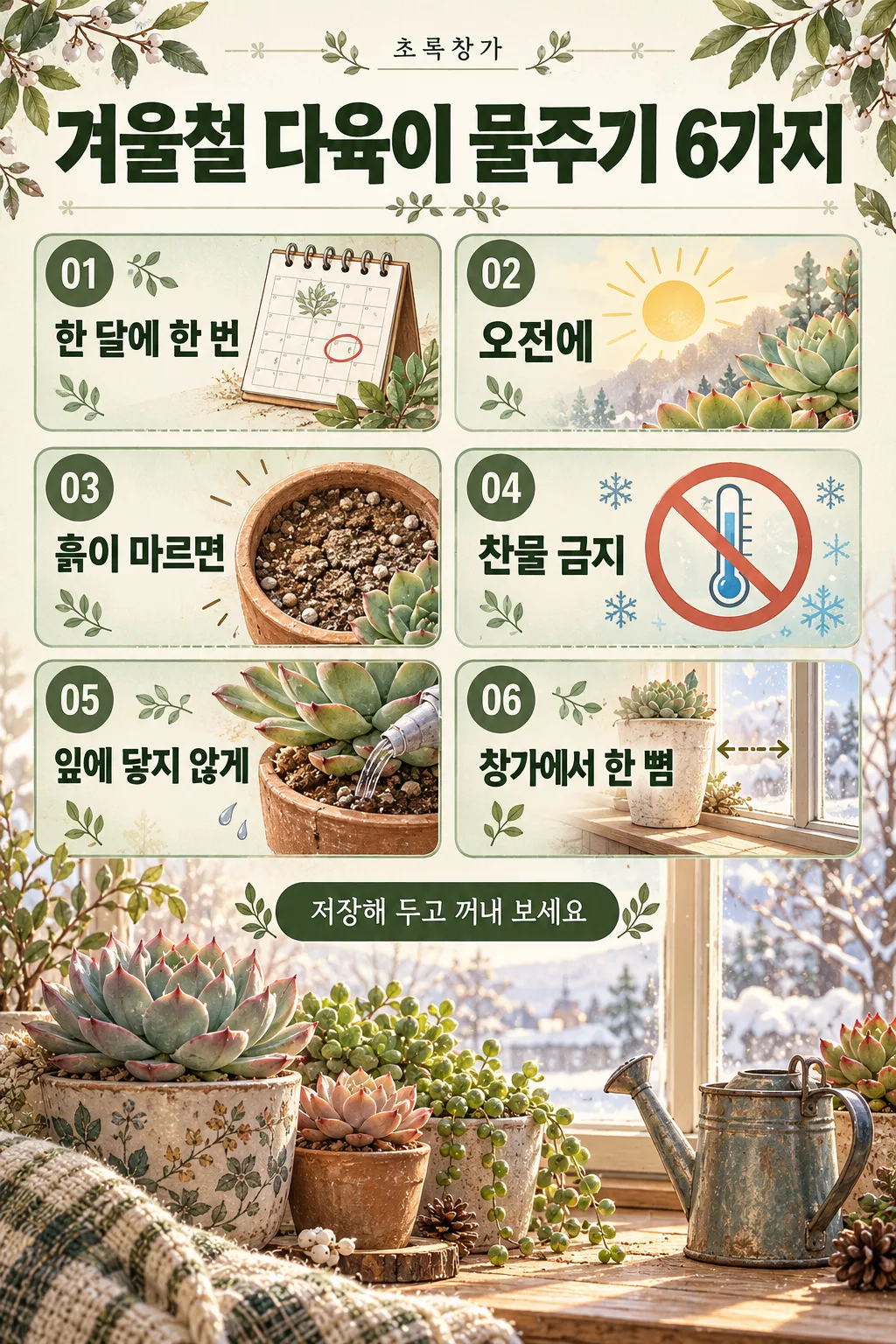 인스타 정보 게시물 — 꿀팁 6가지를 번호 박스로 정리한 저장형 카드 (가게 · 강사 · 블로거) 샘플