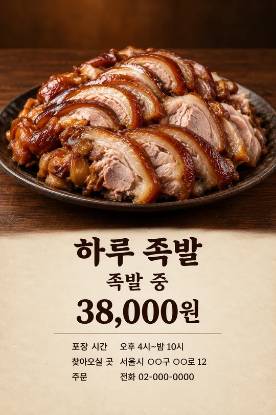 112 족발 포장 주문 포스터
