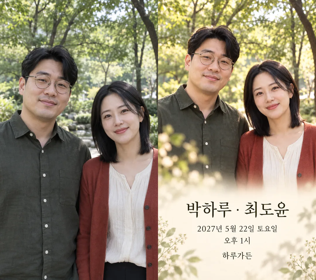 모바일 청첩장 표지 — 예시 1