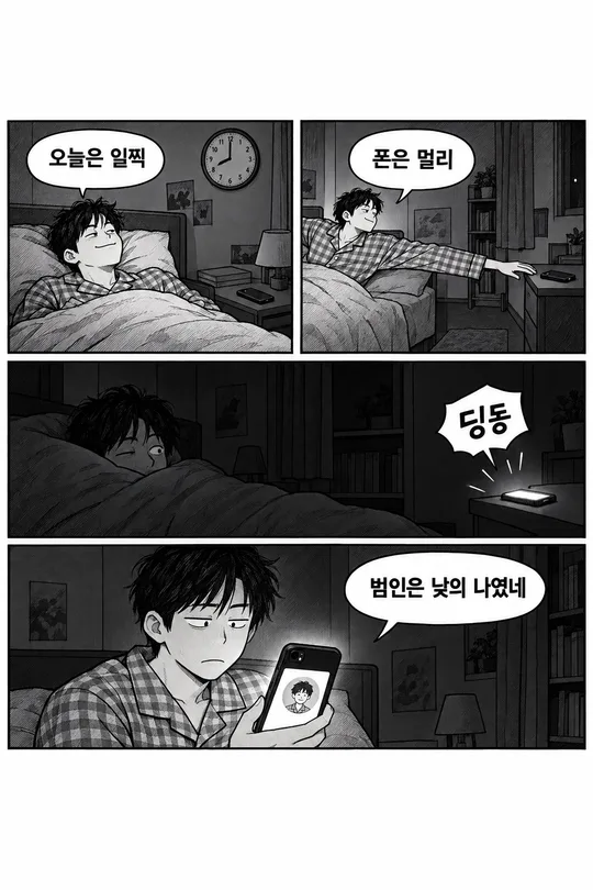 096 흑백 펜화 인스타툰