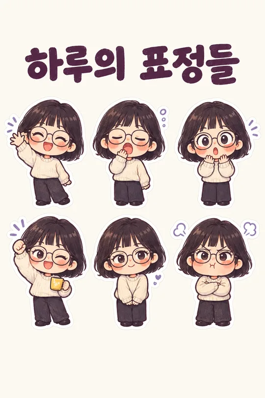 내 표정 치비 스티커 시트