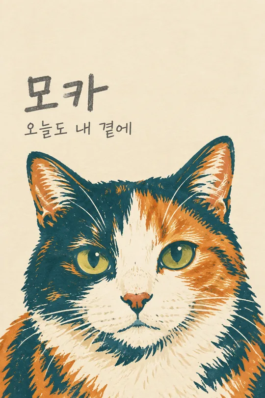 반려동물 목판 초상