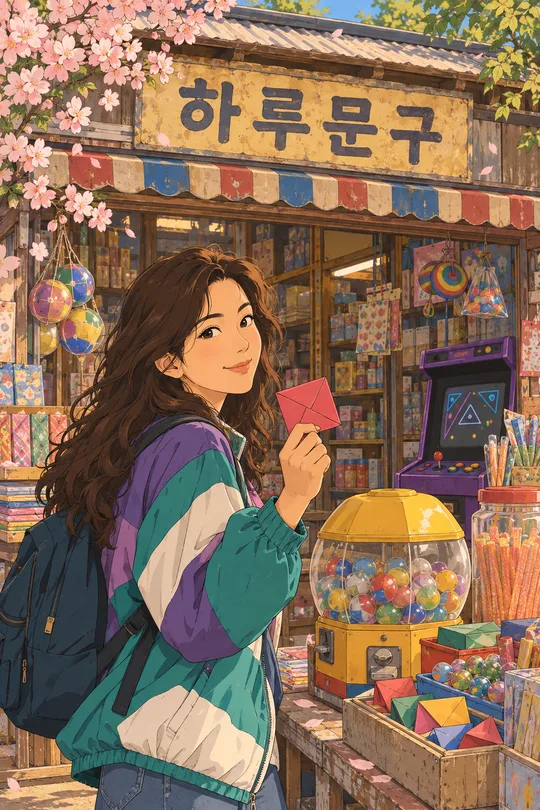 Your photo outside a 1990s stationery shop