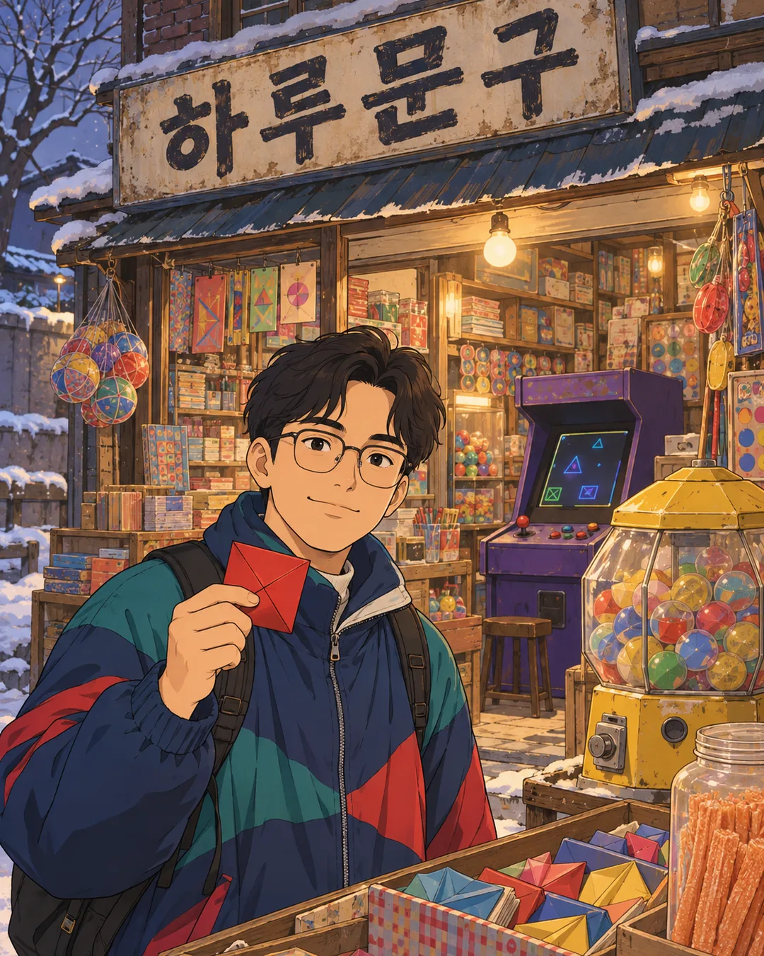 Your photo outside a 1990s stationery shop — Example 3