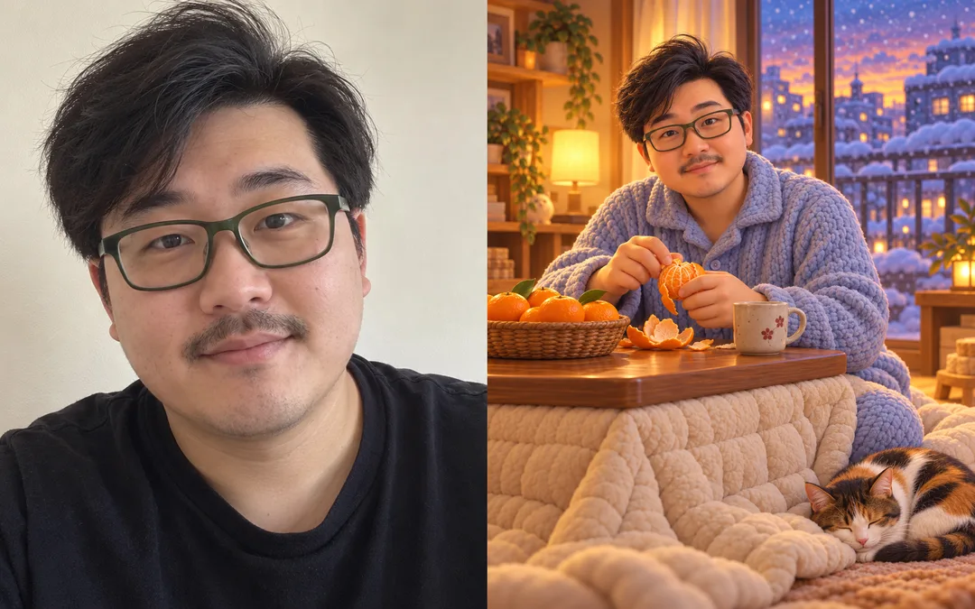 My photo in a cozy winter kotatsu — Example 1