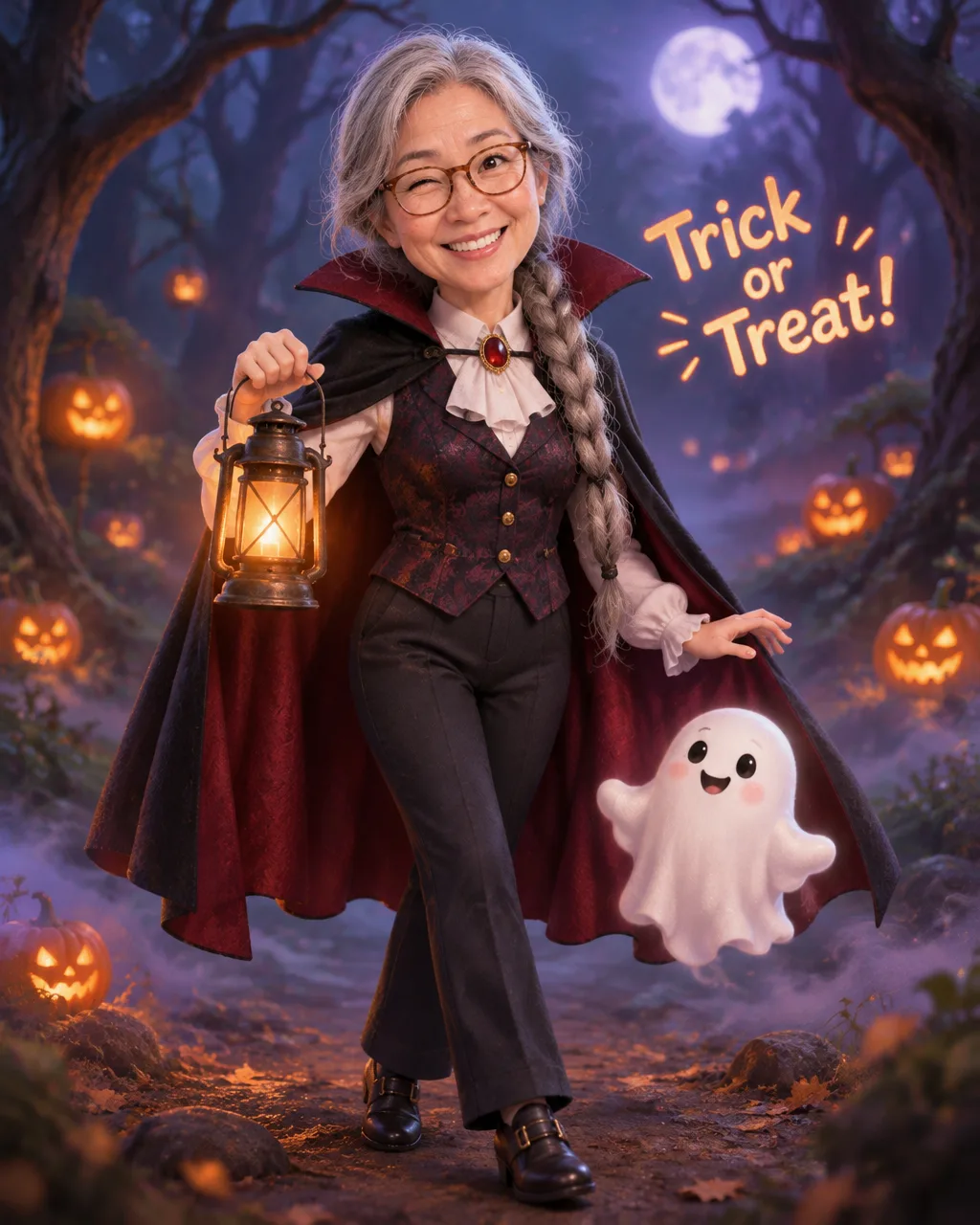 My Photo as a Halloween Costume 3D Character — Witch, Vampire or Pumpkin Prince — Example 2