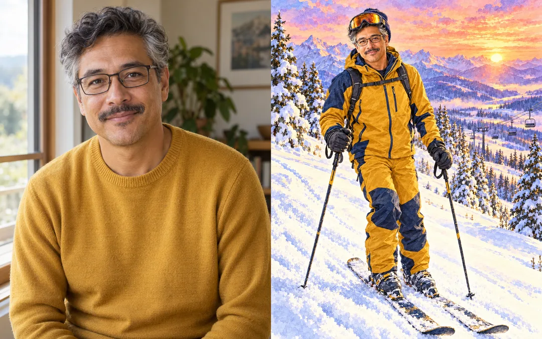 My Photo on a Snowy Slope — Example 1