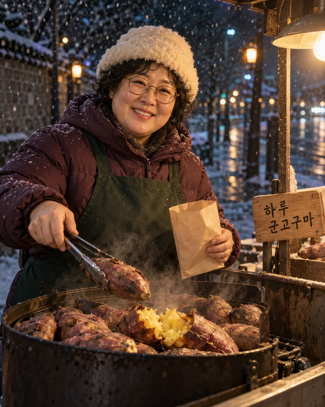My photo as a winter snack vendor — Example 3