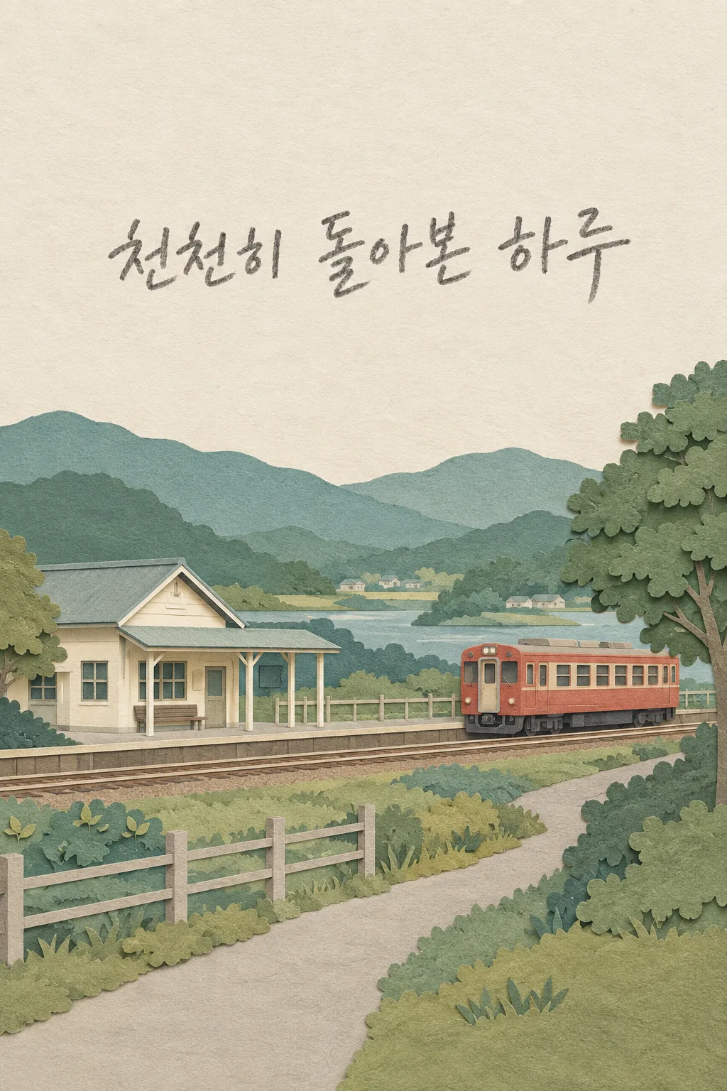 내 여행 종이 조각 풍경 샘플