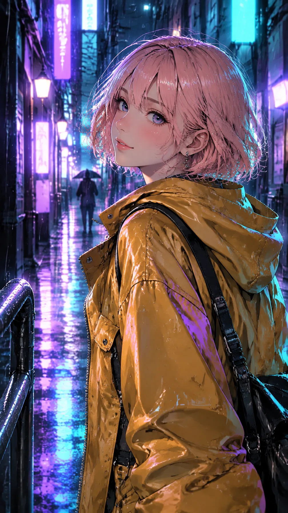 Neon City Night Anime Girl sample