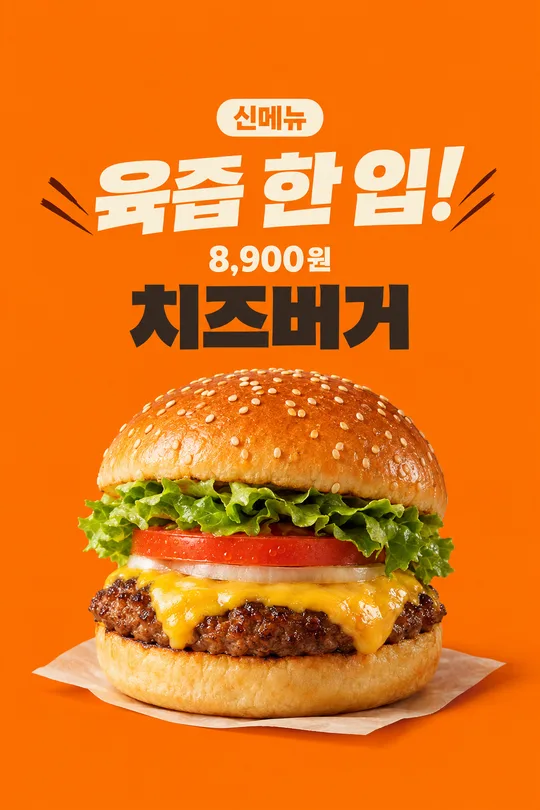수제버거 신메뉴 포스터