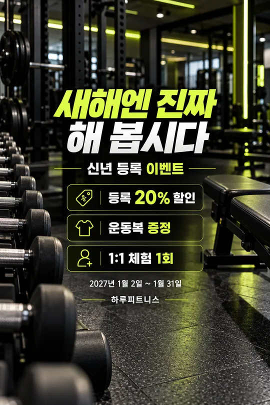 New Year fitness enrollment poster