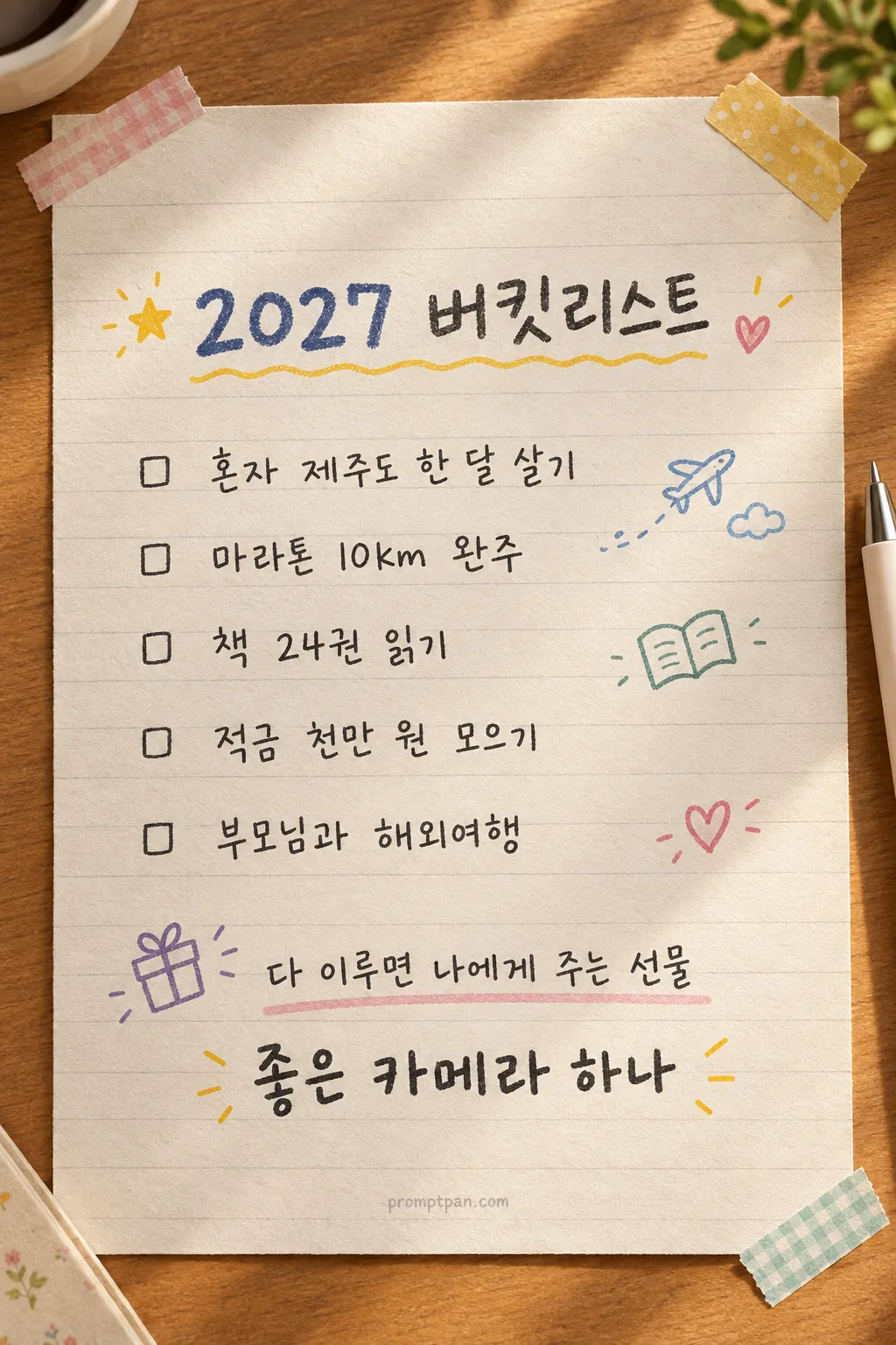 내년 버킷리스트 샘플
