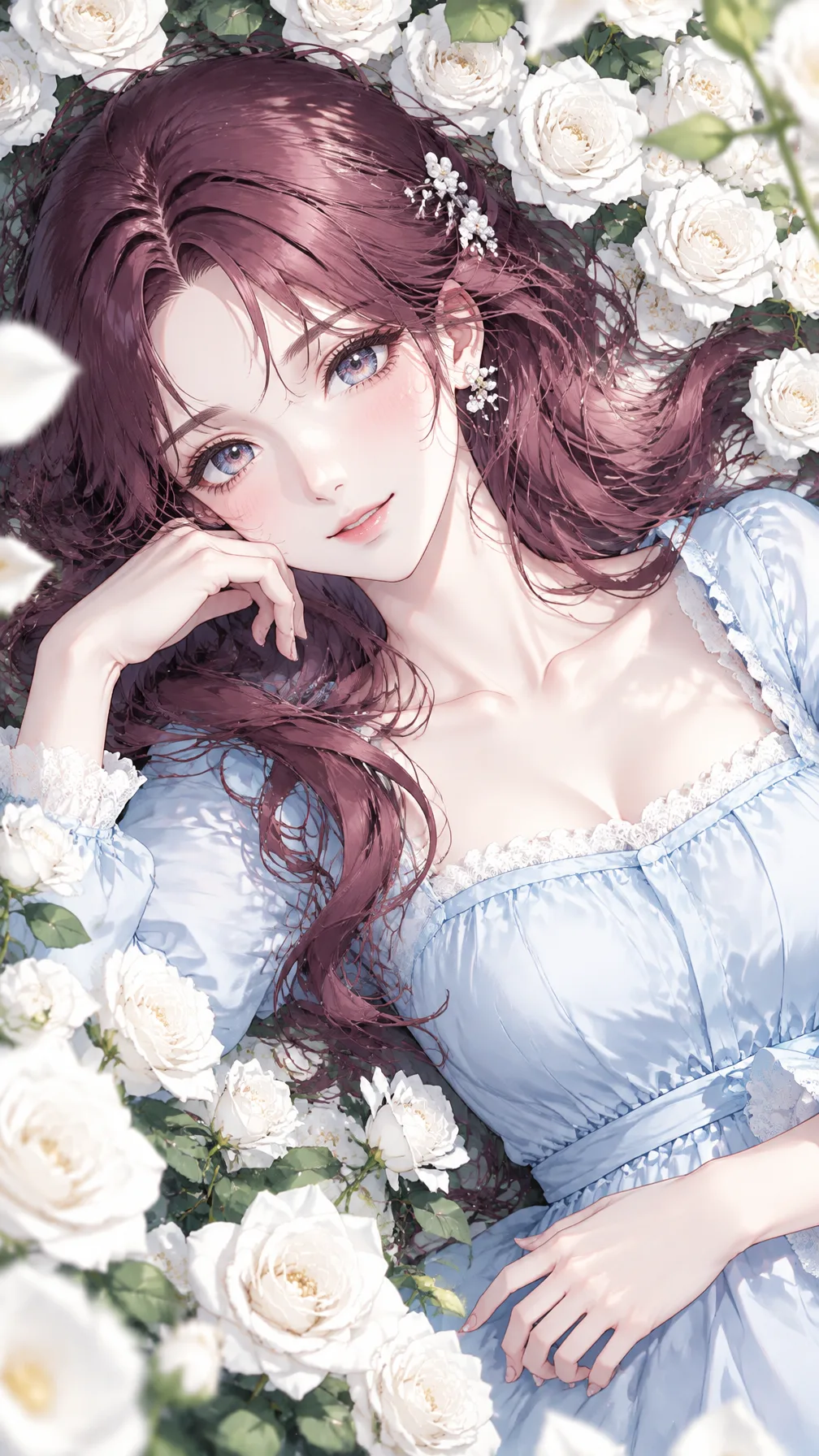 꽃 침대 소녀 샘플