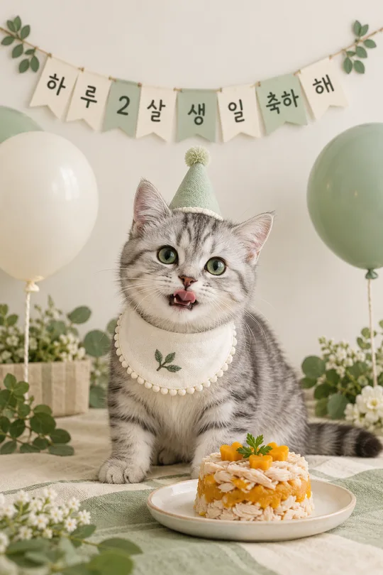 반려동물 생일 사진 — 우리 아이 얼굴 그대로, 오늘의 주인공