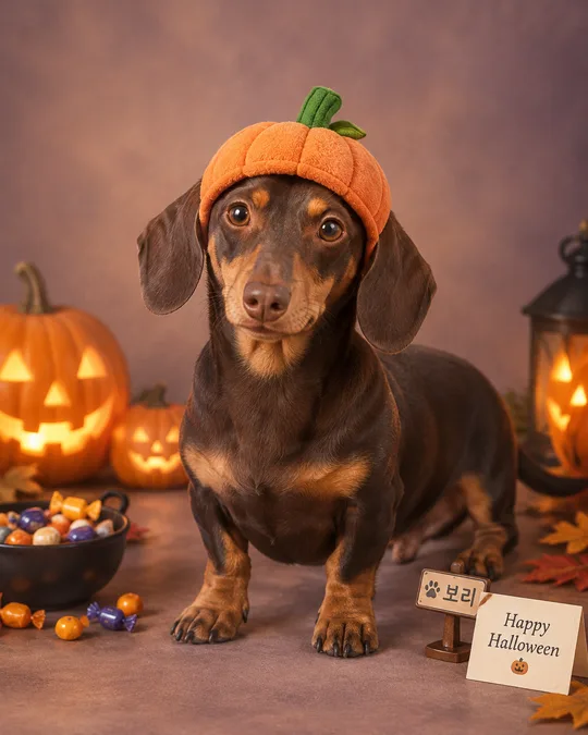 My Pet's Halloween Costume Photo — Pumpkin Hat, Witch Cape or Bat Wings