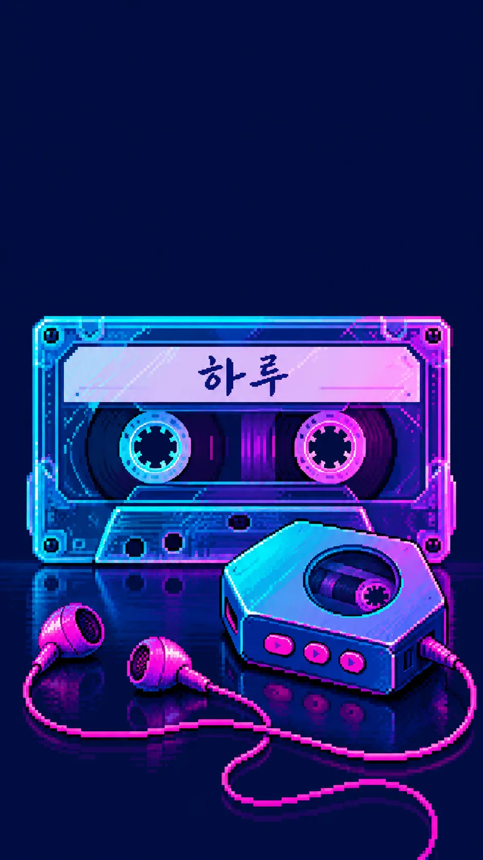 레트로 카세트테이프 잠금화면 — 예시 3