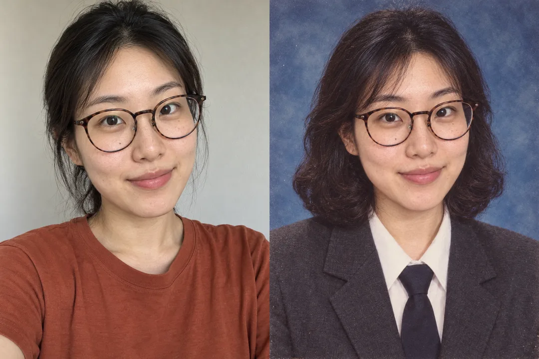 졸업앨범 사진 변신 — 예시 1