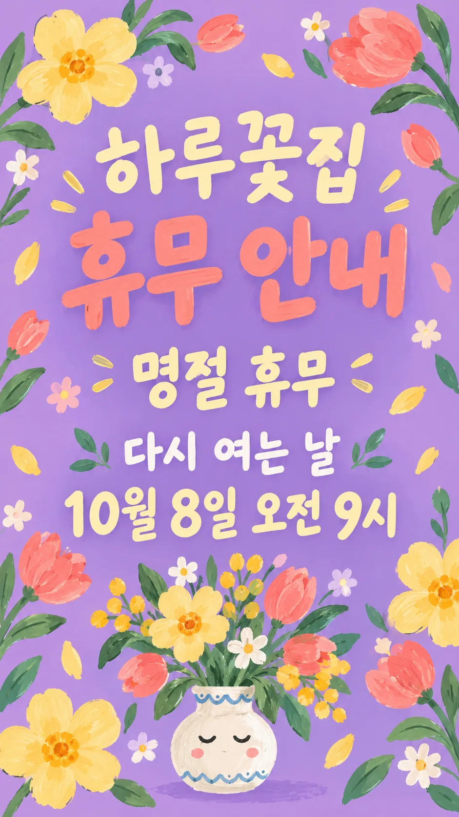 가게 휴무 안내 스토리 — 예시 2