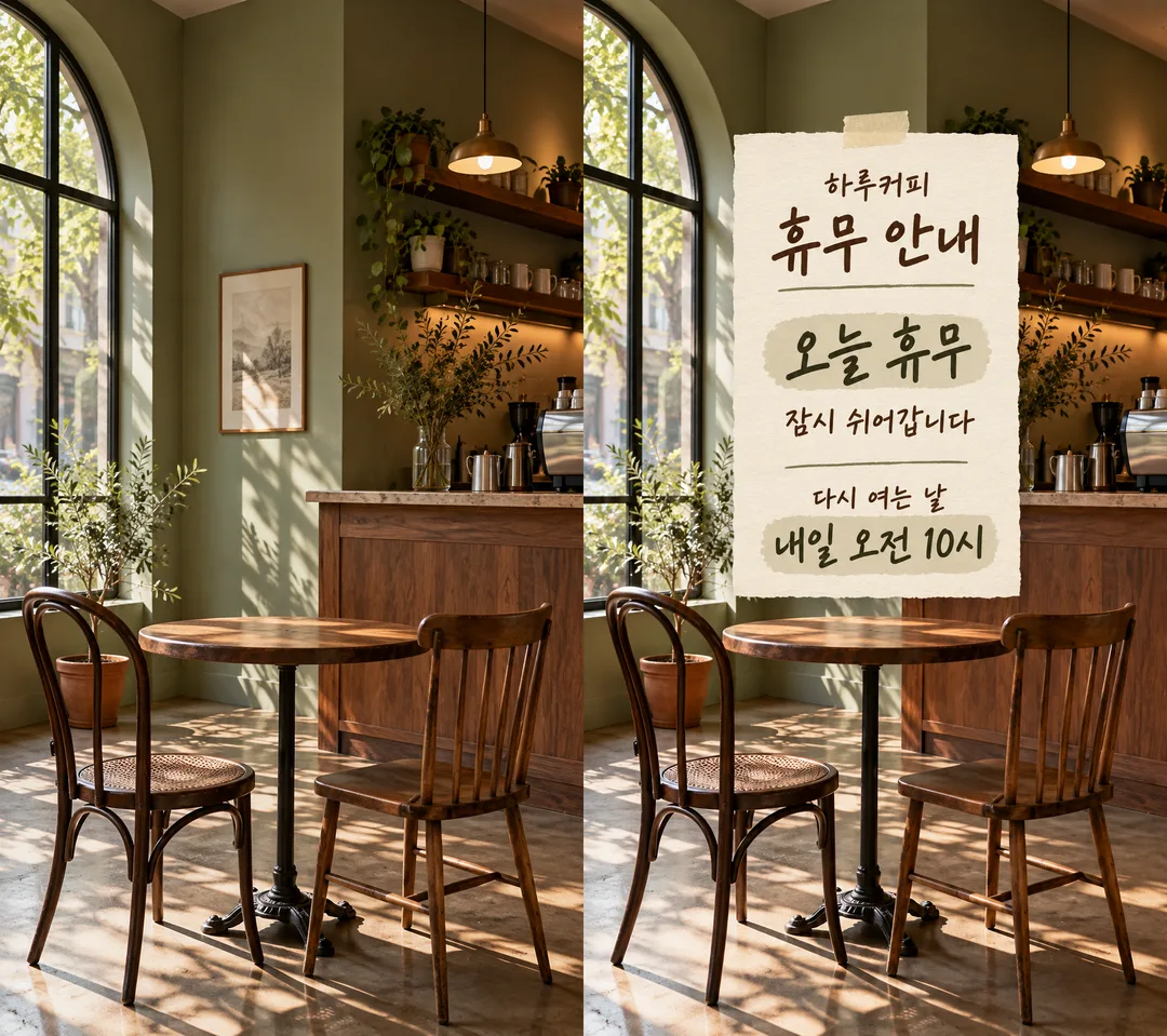 가게 휴무 안내 스토리 — 예시 3
