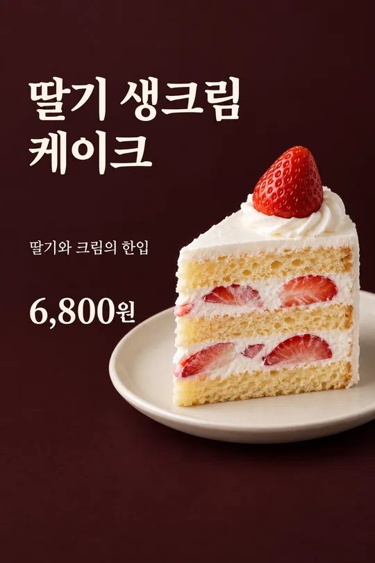 딸기 케이크 단면 포스터