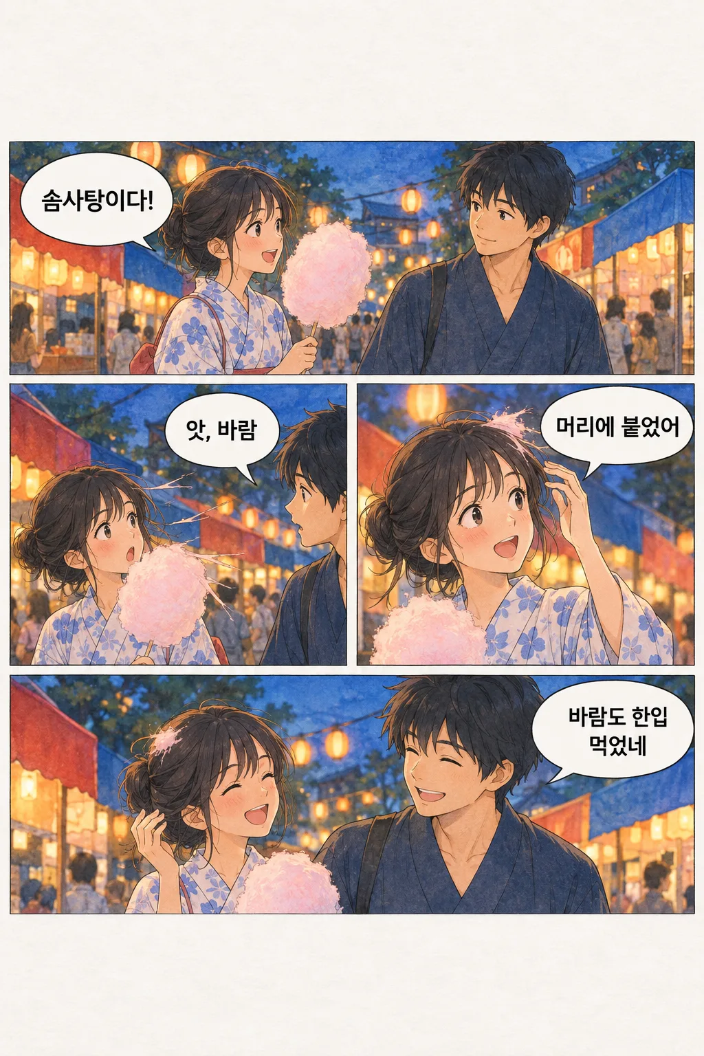 여름 축제 애니 4컷 샘플