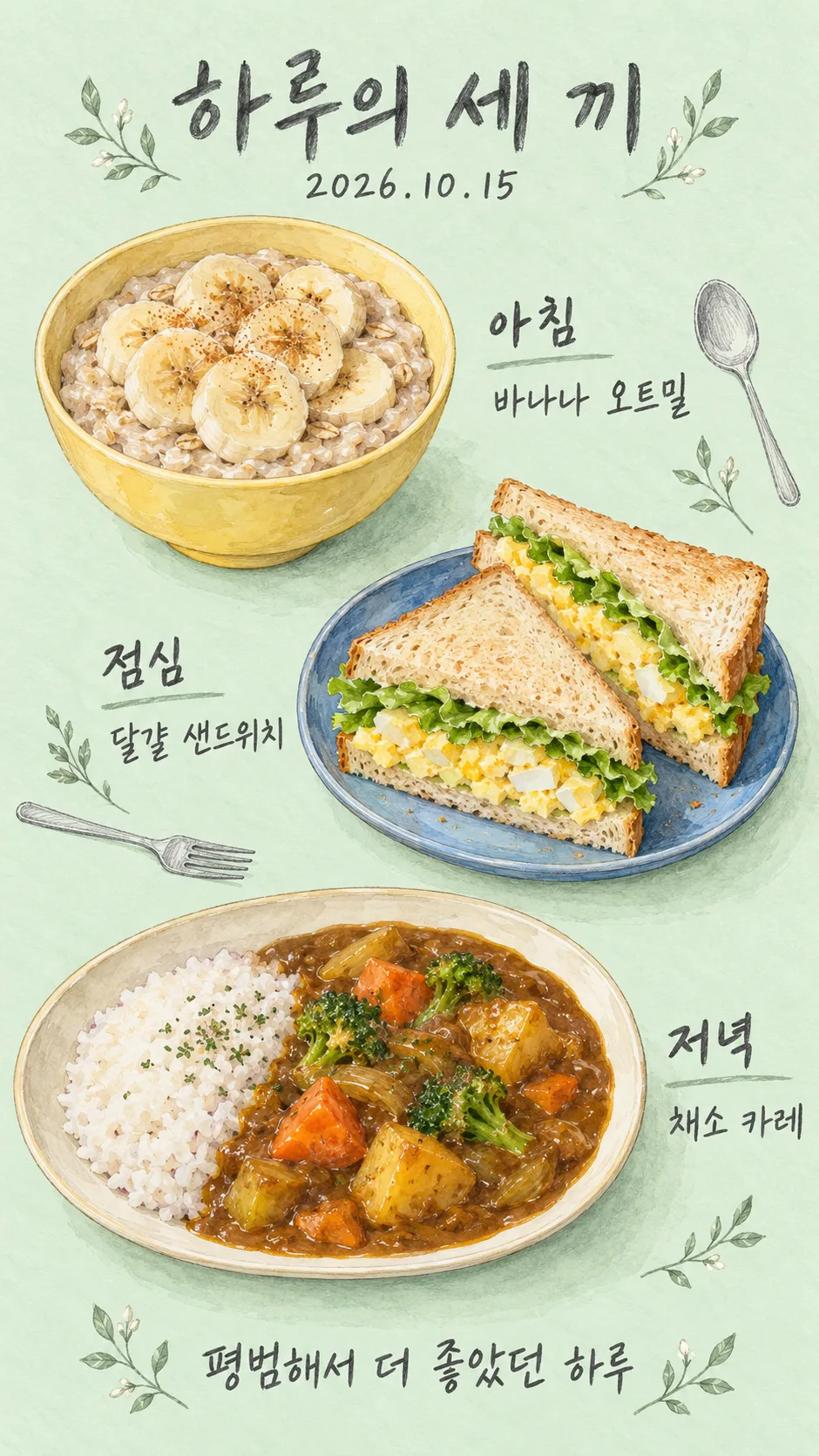 三食記録ストーリー — 今日の食卓を一枚に — 作例 3