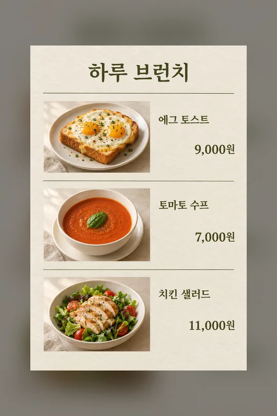 Three-Cut Photo Edited Menu