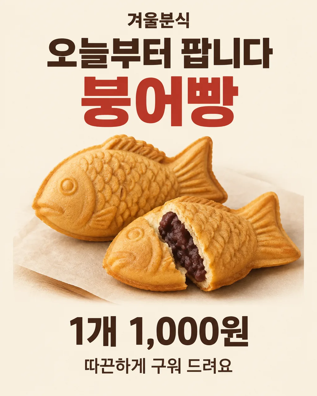 겨울 간식 시작 안내 샘플