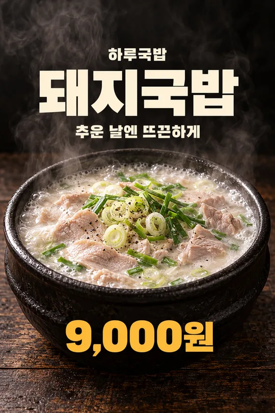 冬のスープ料理・価格ポスター